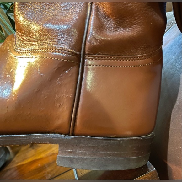 RARE FIND Men Vintage Leather cognac Roper Boots By Justin Size 11 Rodeo Western - Picture 9 of 12